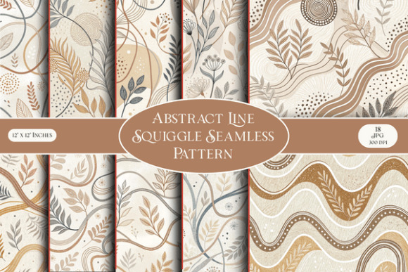 Abstract Line Squiggle Seamless Pattern: Modern Neutral Design