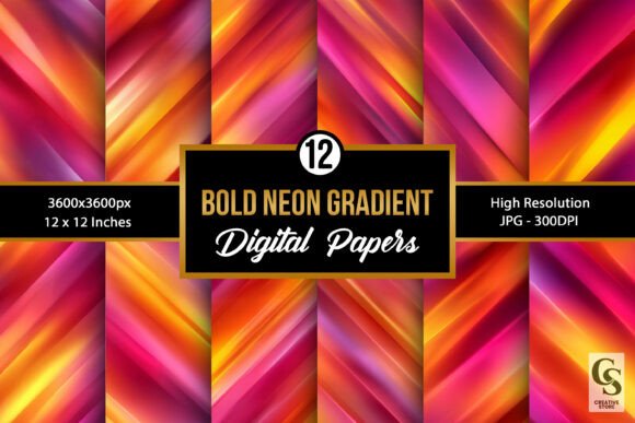 Bold Neon Gradient Digital Papers for Modern Creators