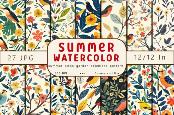 Bringing the Garden to Life with Summer Watercolor Digital Paper