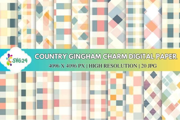 Country Gingham Charm: A Digital Paper Guide