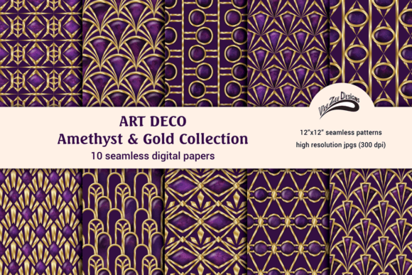 Elevate Designs with Purple Gold Patterns