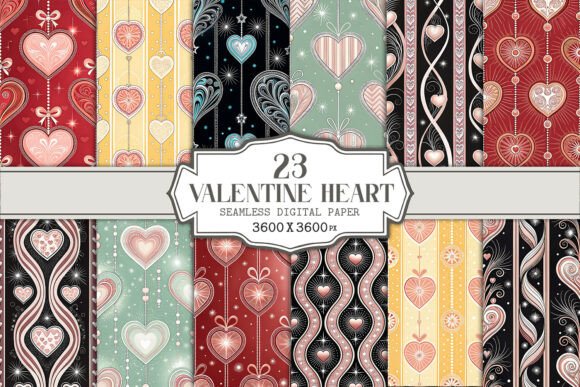 Elevate Your Valentine's Day Projects with a Premium Heart Seamless Pattern Bundle