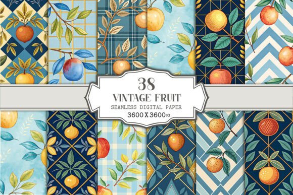 Elevating Design Projects with a Vintage Fruit Seamless Pattern Bundle