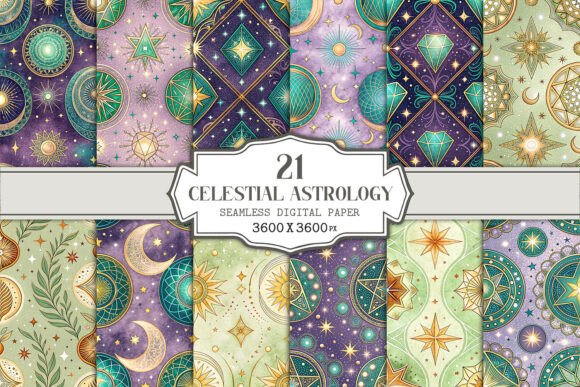 Elevating Design with the Celestial Astrology Seamless Pattern