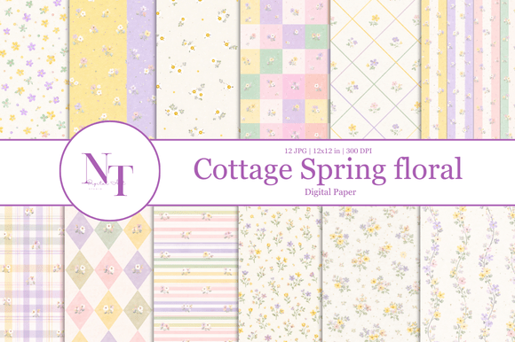 Embrace the Coquette Aesthetic with Cottage Spring Floral Digital Paper