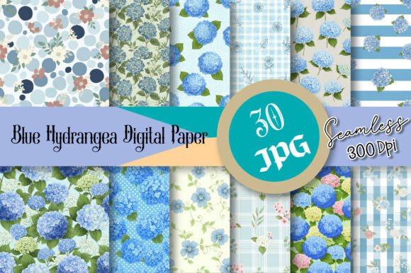 Evaluating Blue Hydrangea Digital Paper for Creative and Commercial Projects