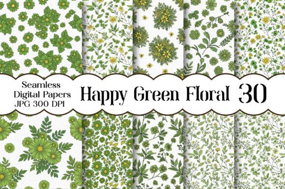 Evaluating the Happy Green Floral Digital Paper Collection for Creative Projects
