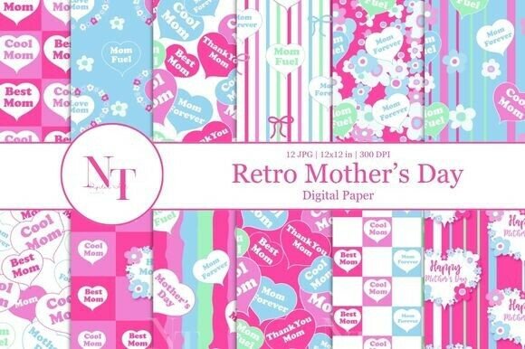 Retro Y2K Mother's Day Digital Paper Guide