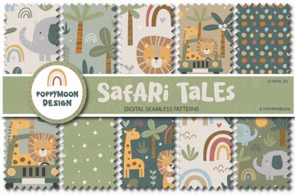 Safari Tales Paper Set: Crafting Timeless Nurseries with Digital Precision