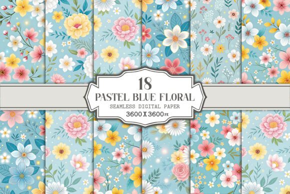 Unlocking Creative Potential with a Pastel Blue Floral Seamless Pattern