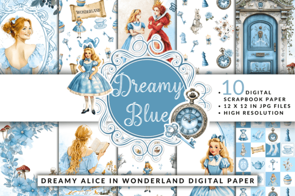 Unlocking Creative Potential with Blue Alice in Wonderland Digital Paper