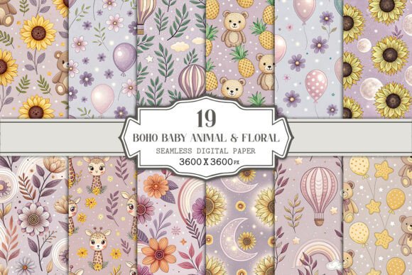 Unlocking Creative Potential with Boho Baby Animal Floral Seamless Paper