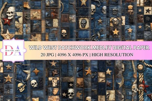 Wild West Patchwork Medley: Rugged Digital Design